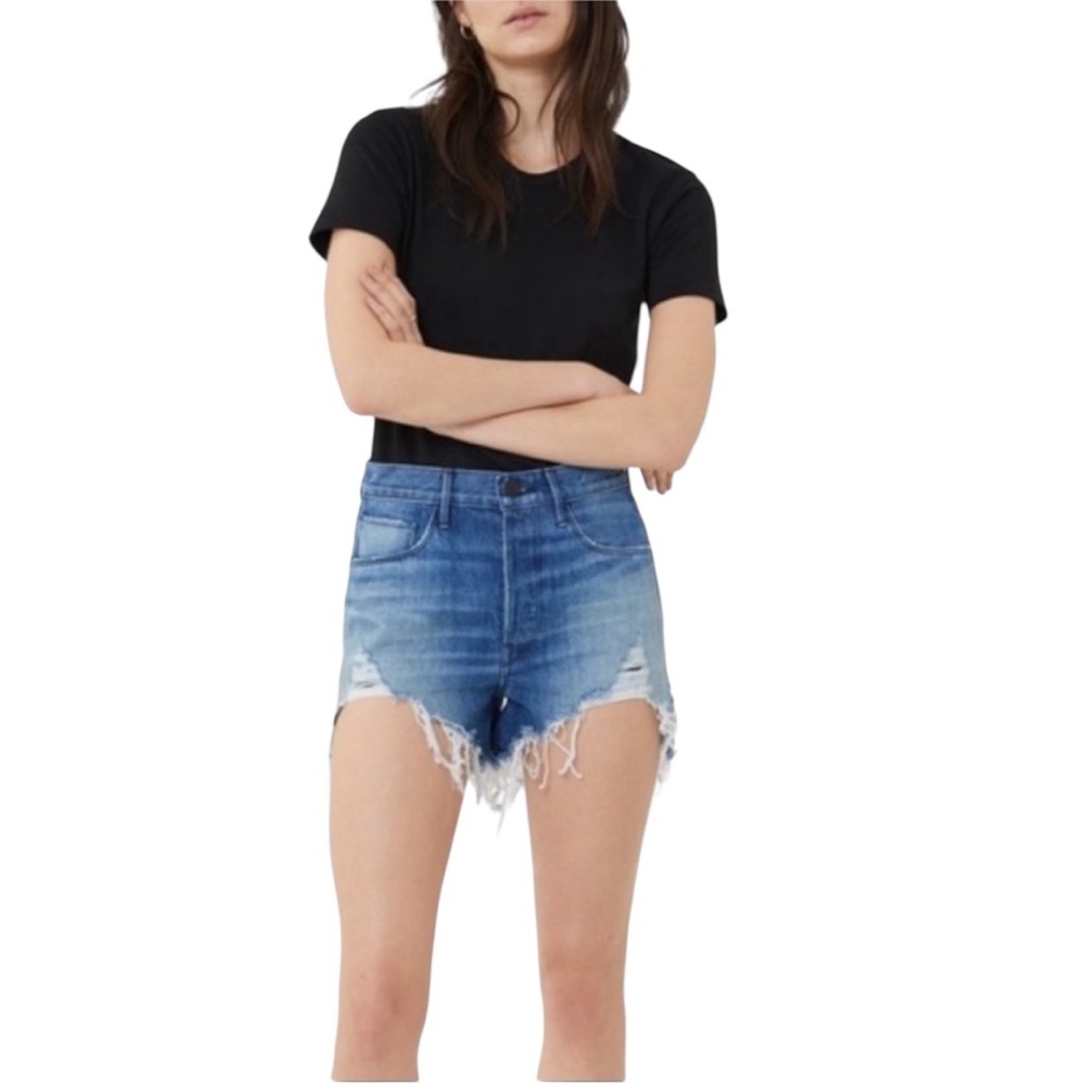 3X1 NYC Blake DENIM JEAN Shorts Finola BLUE High Rise Women’s 25